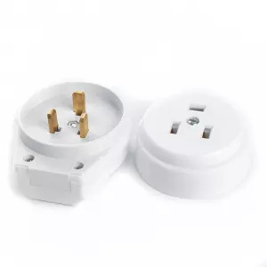 ЭЛМАКС - Вилка с розеткой разборные для плит с/з, 250В, 32А, PPG32-52-20, белый элмакс, электротехника, кабель, светотехника, elmax.pro