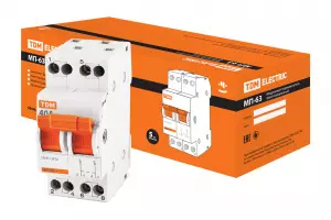 ЭЛМАКС - Модульный переключатель трехпозиционный МП-63 2P 40А TDM элмакс, электротехника, кабель, светотехника, elmax.pro