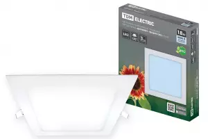 Светильник ультратонкий встраиваемый светодиодный "Даунлайт" квадрат СВО (белый) 18 Вт 4000К TDM Светильник ультратонкий встраиваемый светодиодный "Даунлайт" квадрат СВО (белый) 18 Вт 4000К TDM