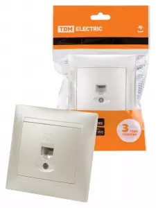 ЭЛМАКС - Розетка телефонная RJ11 перламутр "Лама" TDM элмакс, электротехника, кабель, светотехника, elmax.pro