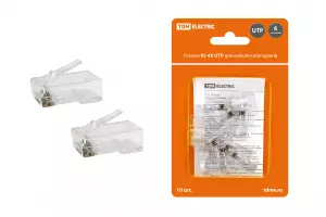 ЭЛМАКС - Разъем RJ-45 UTP для кабеля кат. 6, 8P8C в блистере (10шт) TDM элмакс, электротехника, кабель, светотехника, elmax.pro