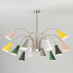 ЭЛМАКС - Подвесная люстра в стиле лофт 70080/12 сатин-никель элмакс, электротехника, кабель, светотехника, elmax.pro