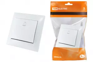 ЭЛМАКС - Кнопка звонковая 6А белая "Лама" TDM элмакс, электротехника, кабель, светотехника, elmax.pro