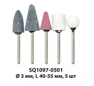 ЭЛМАКС - Набор мини-шарошек шлифовальных, абразивных, Ø 3 мм, L 40-55 мм, универсальные, 5 шт, "Рубин" TDM элмакс, электротехника, кабель, светотехника, elmax.pro