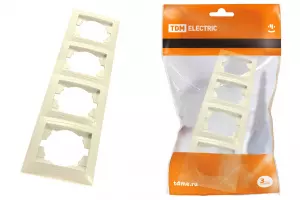 ЭЛМАКС - Рамка 4-х постовая горизонтальная сл. кость "Лама" TDM элмакс, электротехника, кабель, светотехника, elmax.pro