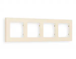 ЭЛМАКС - Рамка ALFA Techno (Бежевый матовый) 4-ая AF220334 элмакс, электротехника, кабель, светотехника, elmax.pro