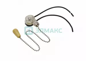 ЭЛМАКС - Выключатель для настенного светильника c проводом и деревянным наконечником, silver REXANT элмакс, электротехника, кабель, светотехника, elmax.pro