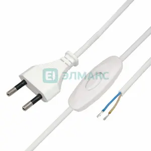 ЭЛМАКС - Шнур сетевой 1. 8М с выключателем без розетки 2. 5A-220V белый REXANT элмакс, электротехника, кабель, светотехника, elmax.pro