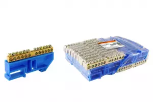 ЭЛМАКС - Шина "N" нулевая с изолятором на DIN-рейку 8x12мм стойка бол. 12 групп TDM элмакс, электротехника, кабель, светотехника, elmax.pro