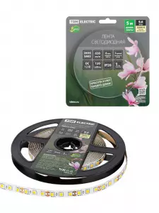 ЭЛМАКС - Лента светодиодная SMD2835-120 LED/м-IP20-12 В-9,6 Вт/м-3000 К (5 м) блистер TDM элмакс, электротехника, кабель, светотехника, elmax.pro