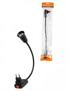 ЭЛМАКС - Переходник вилка-Е27 гибкий 300 мм с выключателем, черный, TDM элмакс, электротехника, кабель, светотехника, elmax.pro