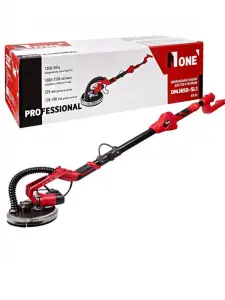 ЭЛМАКС - Шлифмашина для стен и потолков с телескоп.ручкой DMJ850-SSI (КЕЙС,850Вт,подсветка,диск 225мм) №1 элмакс, электротехника, кабель, светотехника, elmax.pro