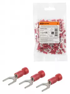 ЭЛМАКС - Наконечник вилочный изолированный НВИ с легким вводом проводника 1,5-5 (100 шт.) TDM элмакс, электротехника, кабель, светотехника, elmax.pro