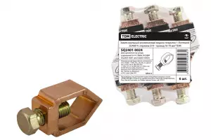 ЭЛМАКС - Зажим овальный алюминиевый медное покр. 1-болтовой ЗОАМ14 стержень D14 - провод 16-70 мм2 TDM элмакс, электротехника, кабель, светотехника, elmax.pro