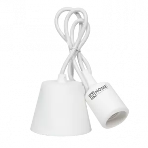ЭЛМАКС - Патрон Е27 силиконовый со шнуром 1м белый IN HOME элмакс, электротехника, кабель, светотехника, elmax.pro