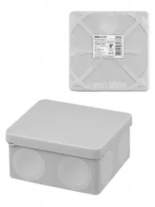 ЭЛМАКС - Распаячная коробка, двухкомпонентная, ОП 100х100х50 мм, IP66, 8 вх., серая, инд. штрихкод TDM элмакс, электротехника, кабель, светотехника, elmax.pro