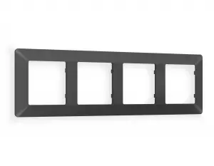 ЭЛМАКС - Рамка ALFA Line (Графит Мягкое касание) 4-ая AF110804 элмакс, электротехника, кабель, светотехника, elmax.pro