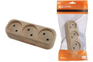 ЭЛМАКС - Колодка розеточная 3 гнезда 2П б/з 10А 250В "Эко" (сосна) TDM элмакс, электротехника, кабель, светотехника, elmax.pro