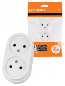 ЭЛМАКС - Розетка двойная 2П открытой установки IP20 10А белая "Ретро" TDM элмакс, электротехника, кабель, светотехника, elmax.pro