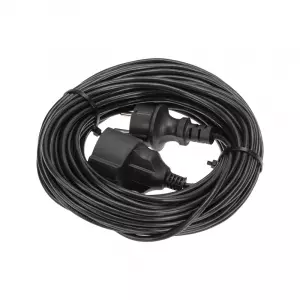ЭЛМАКС - Удлинитель-шнур ПВС 3х0,75мм², 20м, с/з, 6А, 1300Вт, IP20, черный PROconnect элмакс, электротехника, кабель, светотехника, elmax.pro