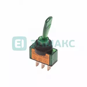 ЭЛМАКС - Тумблер 12V 20А (3c) ON-OFF однополюсный с зеленой подсветкой REXANT элмакс, электротехника, кабель, светотехника, elmax.pro