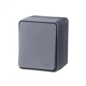 ЭЛМАКС - AtlasDesign PROFI IP54 О/У 1-клавишный ПЕРЕКЛЮЧАТЕЛЬ 10 АХ, АНТРАЦИТ элмакс, электротехника, кабель, светотехника, elmax.pro