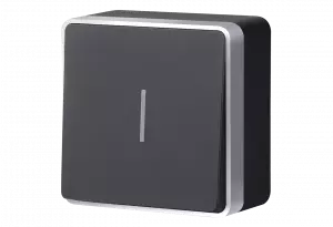 ЭЛМАКС - WL15-01-04/ Выключатель одноклавишный с подсветкой Gallant (черный с серебром) элмакс, электротехника, кабель, светотехника, elmax.pro