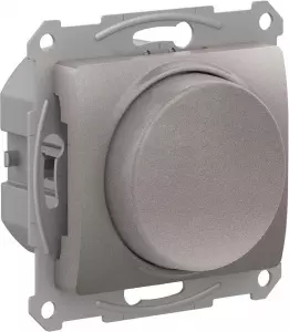 GLOSSA СВЕТОРЕГУЛЯТОР (диммер) повор-нажим, LED, RC, 400Вт, мех., ПЛАТИНА