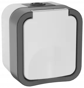 ЭЛМАКС - TORS Розетка 1-я с з/к кр. 16А IP55 TS220 сер-бел IEK элмакс, электротехника, кабель, светотехника, elmax.pro