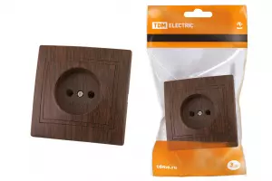 ЭЛМАКС - Розетка 2П 10А 250В "ЭКО" (бук) "Таймыр" TDM элмакс, электротехника, кабель, светотехника, elmax.pro