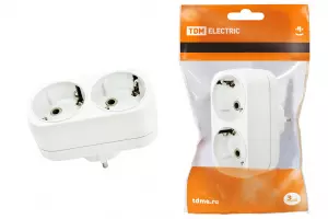 ЭЛМАКС - Блок на 2 гнезда 2П+З плоский 16А 250B TDM элмакс, электротехника, кабель, светотехника, elmax.pro