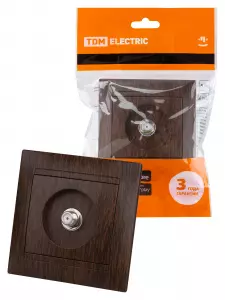 ЭЛМАКС - Розетка SAT (F-разъем) 0-2400МГц венге "Лама" TDM элмакс, электротехника, кабель, светотехника, elmax.pro