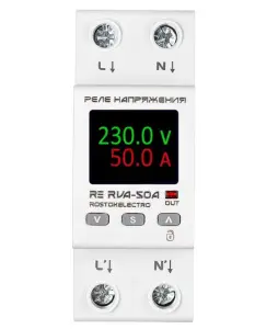 Реле напряжения ROSTOKELECTRO RE RVA-50A с ЖК-дисплеем