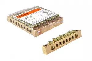 ЭЛМАКС - Шина "N" нулевая 6х9мм 8/2 (8групп/крепеж по краям) TDM элмакс, электротехника, кабель, светотехника, elmax.pro