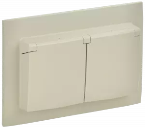 ЭЛМАКС - SKANDY Роз. 2-я с кр. 16А в сб IP44 SK-R12B беж. IEK элмакс, электротехника, кабель, светотехника, elmax.pro