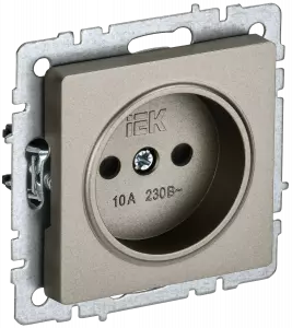 ЭЛМАКС - BRITE Роз. без з/к с з/ш 10А РСш10-2-БрШ шамп. IEK элмакс, электротехника, кабель, светотехника, elmax.pro