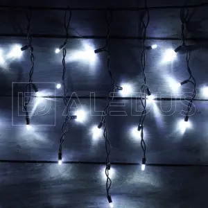 ЭЛМАКС - Бахрома (Айсикл) ALEDUS, 220 В, 3x0.5 м, IP65, черный провод, белый, с мерцанием, б/БП элмакс, электротехника, кабель, светотехника, elmax.pro