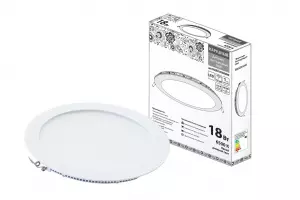 ЭЛМАКС - Светильник ультратонкий встраиваемый светодиодный "Даунлайт НАРОДНЫЙ" СВО (белый) 18 Вт 6500К элмакс, электротехника, кабель, светотехника, elmax.pro