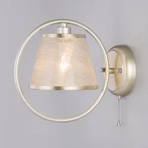 ЭЛМАКС - Настенный светильник с абажуром 60093/1 перламутровое золото элмакс, электротехника, кабель, светотехника, elmax.pro