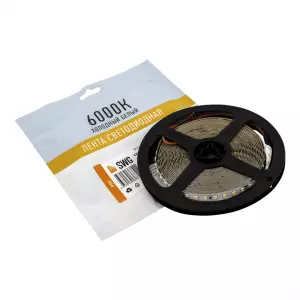 Лента светодиодная SMD 2835, 126 LED/м, 13 Вт/м, 24В, IP20, Холодный белый