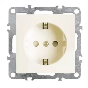 ЭЛМАКС - Розетка 1-местная с/з (механизм), серия Эрна, PST16-9110-02, слоновая кость элмакс, электротехника, кабель, светотехника, elmax.pro