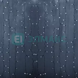 Гирлянда "Светодиодный Дождь" 2х3м, постоянное свечение, прозрачный провод, 230 В, диоды БЕЛЫЕ, 448 