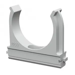 Крепеж-клипса для труб АБС-пластик в карт d50 мм (20шт/200шт уп/кор) Промрукав