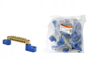 ЭЛМАКС - Шина "N" нулевая 6х9мм на двух угл. изоляторах 8 групп TDM элмакс, электротехника, кабель, светотехника, elmax.pro