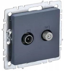 ЭЛМАКС - BRITE Роз. двойная TV+SAT РТВ/РСп12-БрМ мар. IEK элмакс, электротехника, кабель, светотехника, elmax.pro