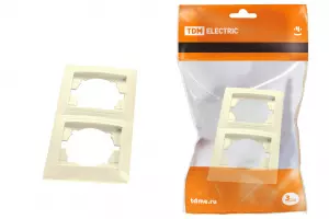 ЭЛМАКС - Рамка 2-х постовая горизонтальная сл. кость "Лама" TDM элмакс, электротехника, кабель, светотехника, elmax.pro