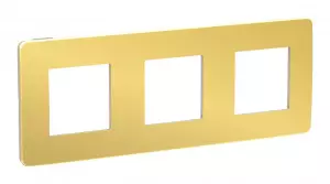 ЭЛМАКС - UNICA STUDIO рамка 3-постовая, ЗОЛОТО/бежевый элмакс, электротехника, кабель, светотехника, elmax.pro