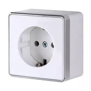 ЭЛМАКС - W5071001/ Розетка с заземлением Gallant (белый) элмакс, электротехника, кабель, светотехника, elmax.pro