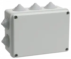 Коробка КМ41242 распаячная для о/п 150х110х70 мм IP55 (RAL7035, 10 гермовводов)