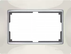 ЭЛМАКС - WL03-Frame-01-DBL-ivory / Рамка для двойной розетки (слоновая кость/серебро) Snabb Werkel элмакс, электротехника, кабель, светотехника, elmax.pro